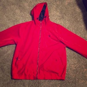 Red polo wind breaker